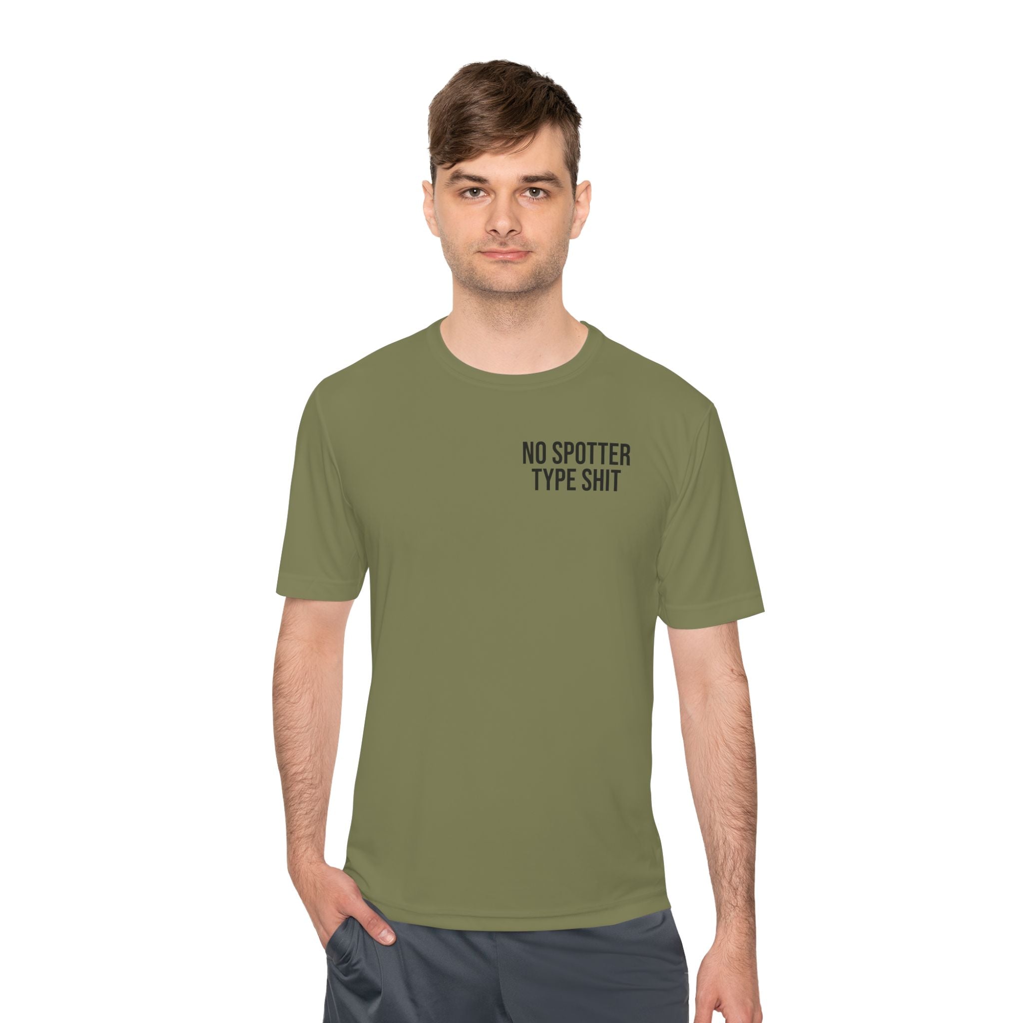 No Spotter Type Shit Gym Tee — Moisture-Wicking Streetwear Workout Shirt