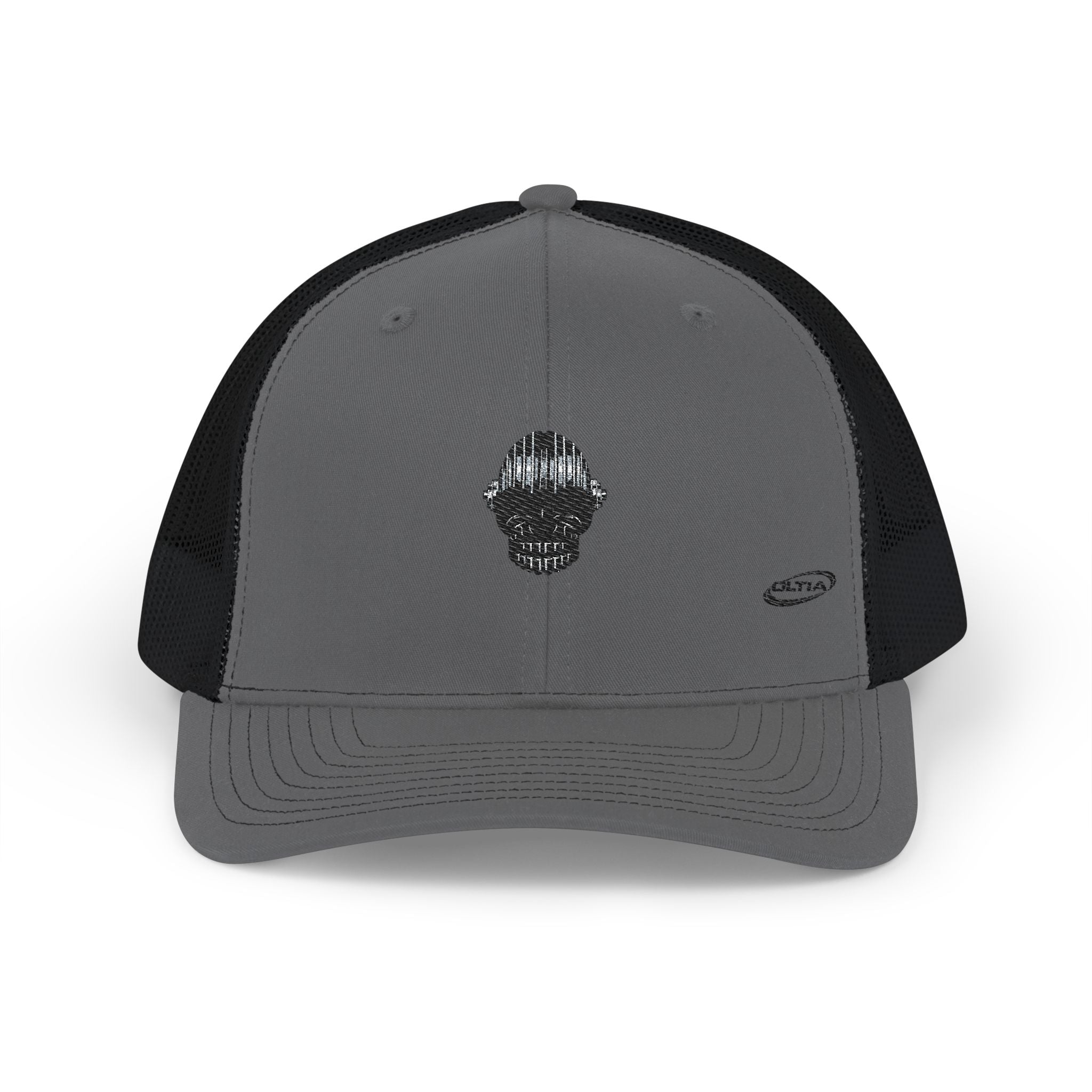 Trucker Cap — Shimmer Skull Embroidered Snapback