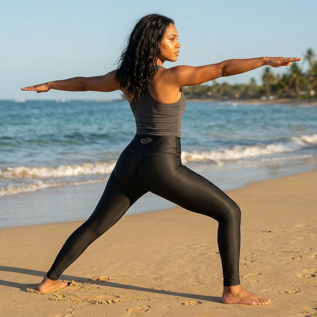 High-Waist Yoga Leggings – All-Over Print Athletic Tights