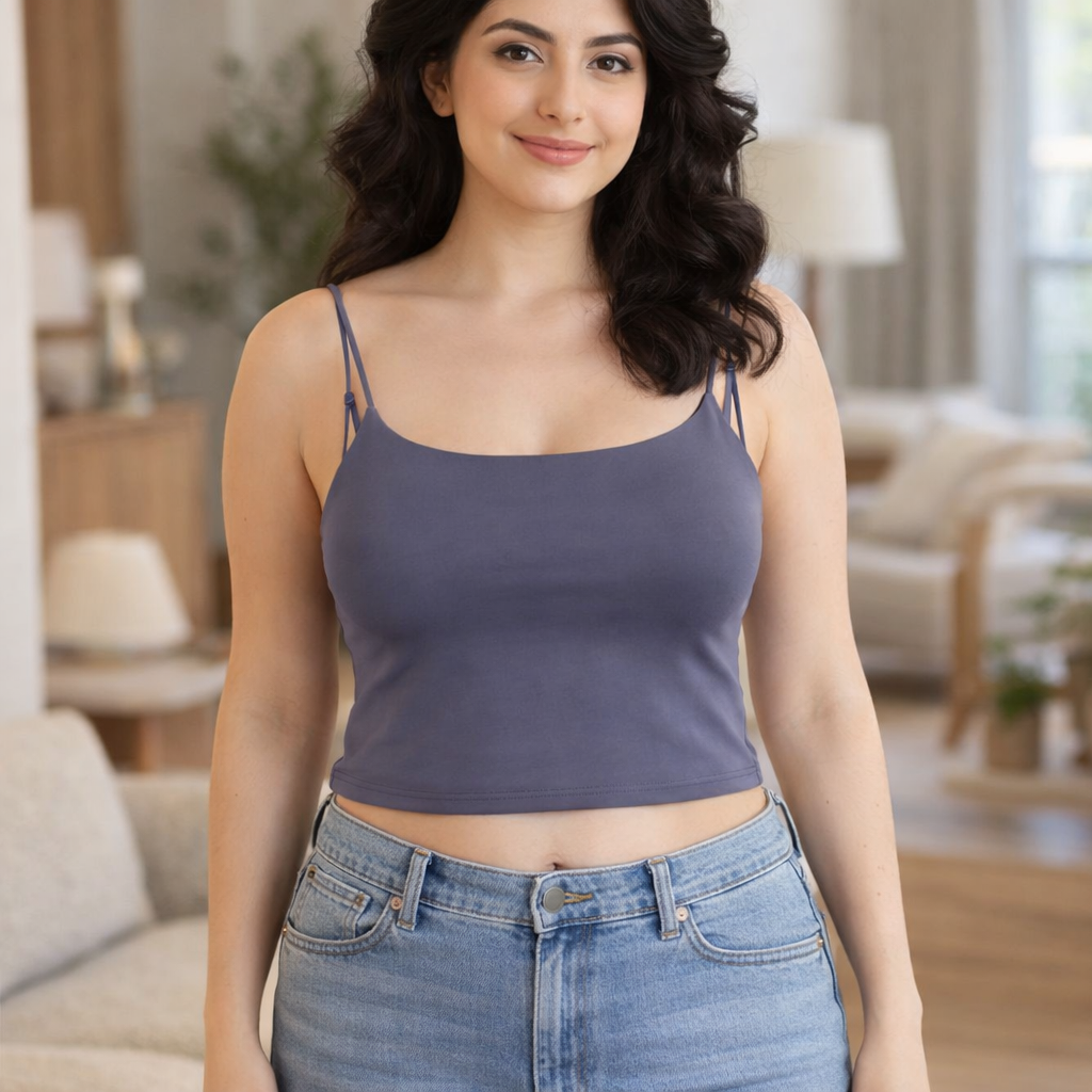 Women's Luxe Bra Crop Top — Seamless Strappy Comfort Bralette