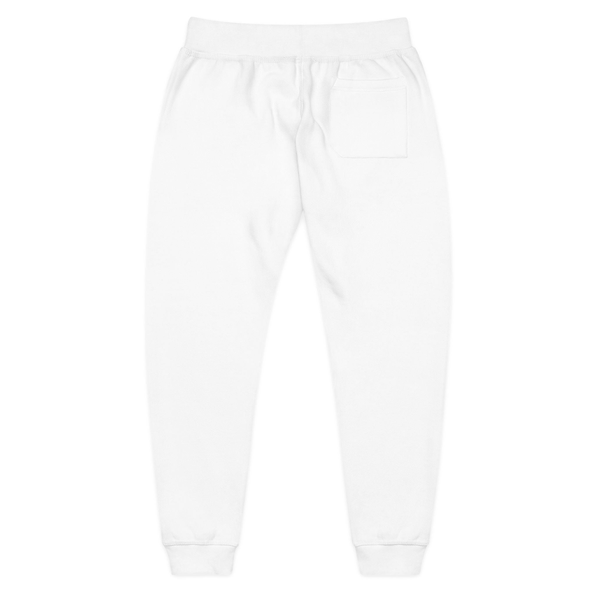 Embroidered 'God Gym Goals' White Fleece Sweatpants — Cozy Motivational Joggers