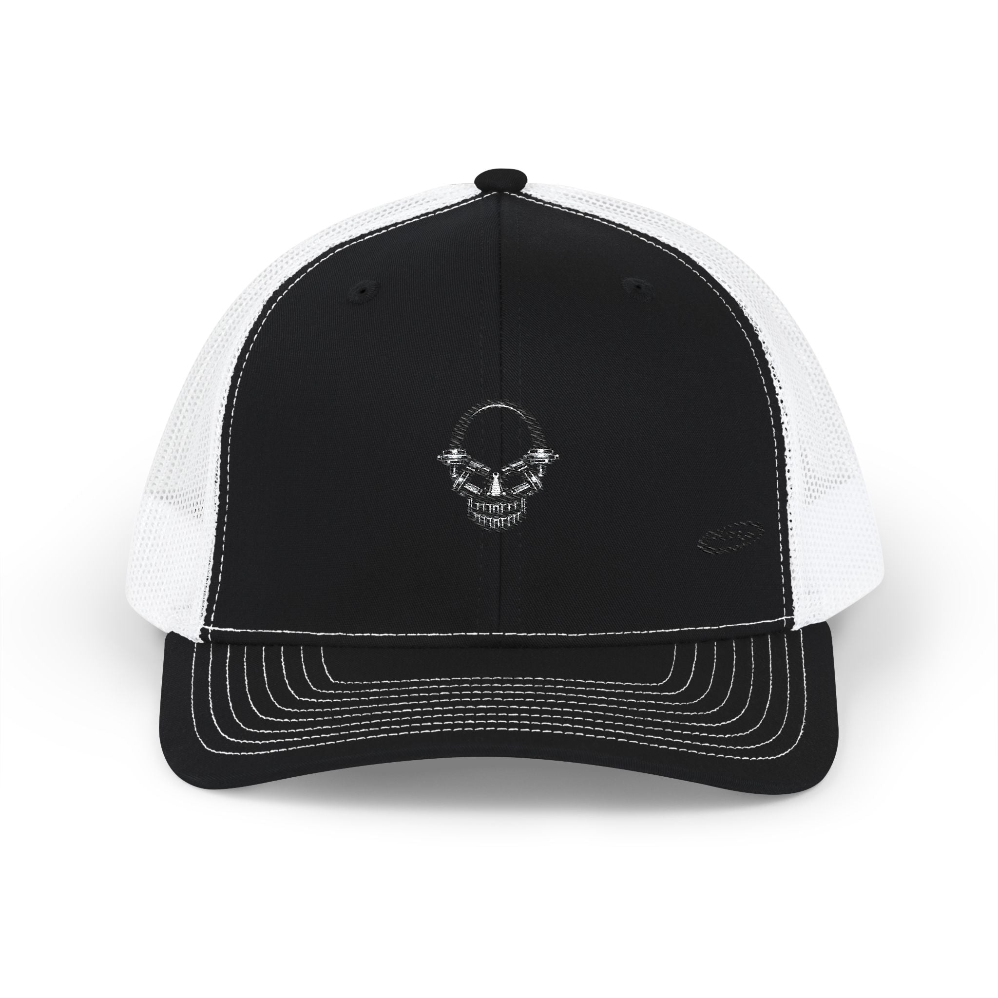 Trucker Cap — Shimmer Skull Embroidered Snapback
